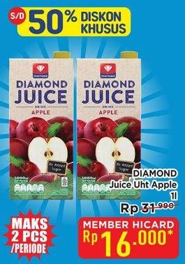 Promo Harga Diamond Juice Unsweet Apple 946 ml - Hypermart