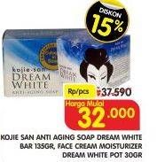 Promo Harga KOJIE SAN Dream White Soap 135 gr/Face Cream Moistuirize 30 gr  - Superindo