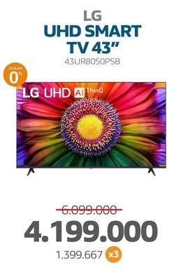 Promo Harga LG Smart TV 4K LG UHD 43UR8050PSB  - Electronic City