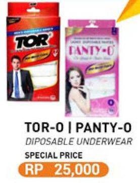 Promo Harga Tor-O/Panty-O Disposable Underwear  - Carrefour