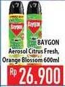 Promo Harga BAYGON Insektisida Spray Orange Blossom, Citrus Fresh 600 ml - Hypermart