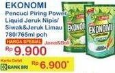 Promo Harga EKONOMI Pencuci Piring Power Liquid Siwak Jeruk Limau, Jeruk Nipis 760 ml - Indomaret