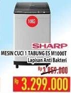 Promo Harga SHARP ES-M1000T Mesin Cuci Top Load 10 kg - Hypermart