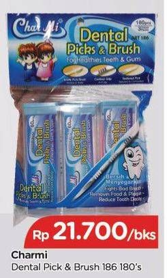 Promo Harga CHARMI Dental Pick & Brush 180 pcs - TIP TOP