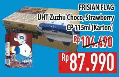 Promo Harga Frisian Flag Susu UHT Milky Zuzhu Zazha Chocolate, Strawberry per 36 tpk 115 ml - Hypermart