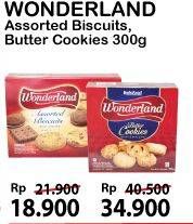 Promo Harga WONDERLAND Assorted Biscuit/ Butter Cookies 300 gr - Alfamart