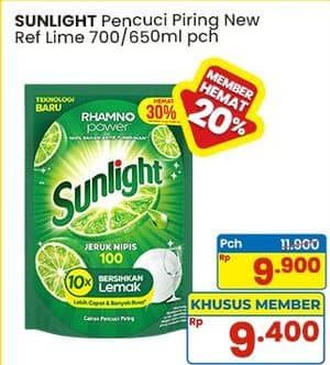 Promo Harga Sunlight Pencuci Piring Jeruk Nipis 100 650 ml - Indomaret