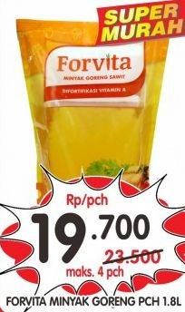 Promo Harga FORVITA Minyak Goreng 1800 ml - Superindo