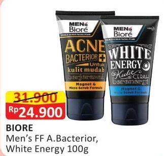 Promo Harga BIORE MENS Facial Foam A. Bacterior, White Energy 100 gr - Alfamart