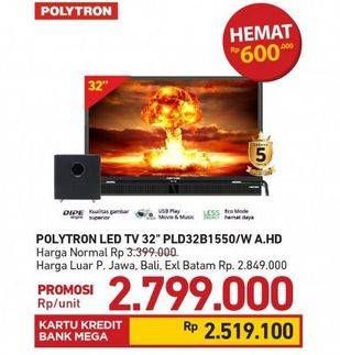 Promo Harga POLYTRON PLD 32B1550 | Cinemax Soundbar 32"  - Carrefour