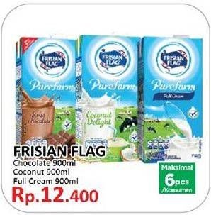 Promo Harga FRISIAN FLAG Susu UHT Purefarm Cokelat, Coconut, Full Cream 900 ml - Yogya