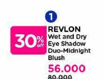 Promo Harga Revlon Wet and Dry Eye Shadow Duo-Midnight Blush  - Watsons