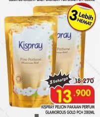 Promo Harga Kispray Pelicin Pakaian Glamorous Gold 300 ml - Superindo