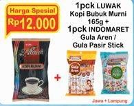 Promo Harga LUWAK Kopi Murni 165g + INDOMARET Gula Aren / Pasir  - Indomaret