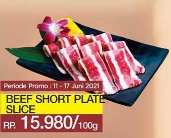 Promo Harga Beef Short Plate Slice per 100 gr - Yogya