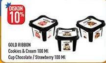 Promo Harga CAMPINA Gold Ribbon Cookies Cream, Chocolate, Strawberry 100 ml - Hypermart