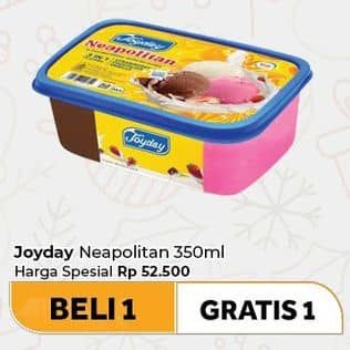 Promo Harga Joyday Ice Cream Neapolitan 350 ml - Carrefour