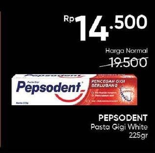 Promo Harga Pepsodent Pasta Gigi Pencegah Gigi Berlubang White 225 gr - Guardian