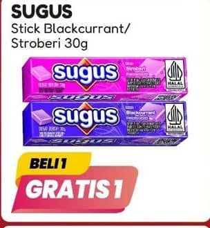 Promo Harga Sugus Permen Stick Blackcurrant, Strawberry 30 gr - Alfamart
