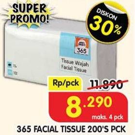 Promo Harga 365 Facial Tissue 200 sheet - Superindo