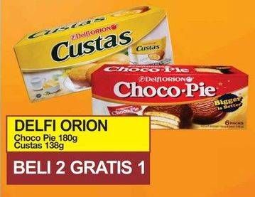 Promo Harga DELFI Orion Custas Choco Pie, Custas 138 gr - Yogya