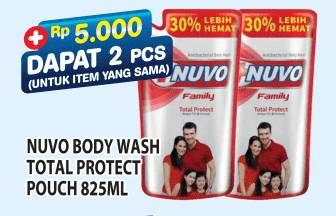 Promo Harga Nuvo Body Wash Total Protect 825 ml - Hypermart