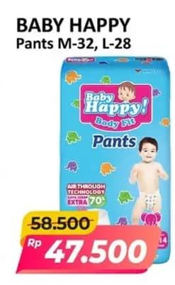 Promo Harga Baby Happy Body Fit Pants M32, L28 28 pcs - Alfamart