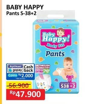 Promo Harga Baby Happy Body Fit Pants S38+2 40 pcs - Alfamart