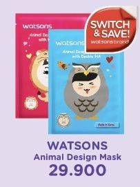 Promo Harga WATSONS Animal Sheet Mask Double HA, Natto Gum  - Watsons