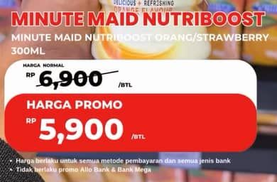 Promo Harga Minute Maid Nutriboost Orange, Strawberry 300 ml - Carrefour