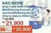 KAO BIORE Body Foam Ref Pure Mild/Relaxing Aromatic Jasmine/Whitening Scrub/Cherry Sakura 450ml