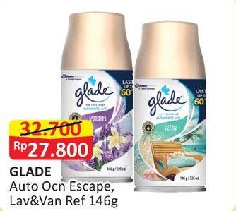 Promo Harga GLADE Matic Spray Refill Ocean Escape, Lavender Vanilla 146 gr - Alfamart
