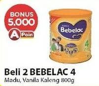 Promo Harga BEBELAC 4 Susu Pertumbuhan Madu, Vanila 800 gr - Alfamart