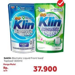 Promo Harga SO KLIN Biomatic Liquid Detergent Front Load, Top Load 1600 ml - Carrefour