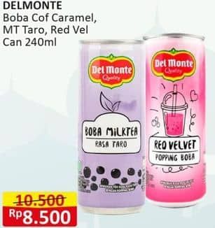 Promo Harga Del Monte Boba Drink Coffee Caramel Cheese, Milk Tea Taro, Red Velvet 240 ml - Alfamart