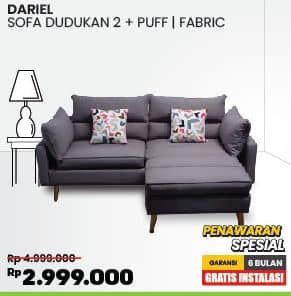 Promo Harga Dariel Sofa Dudukan 2 + Fabric - Puff  - COURTS