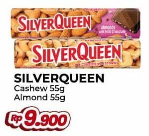 Promo Harga Silver Queen Chocolate Cashew, Almonds 58 gr - Yogya