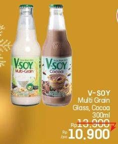 Promo Harga V-soy Soya Bean Milk Multi Grain, Cocoa 300 ml - LotteMart