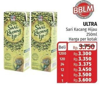 Promo Harga ULTRA Sari Kacang Ijo 250 ml - Lotte Grosir