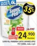 Promo Harga Super Pell Pembersih Lantai Fresh Apple 1600 ml - Superindo