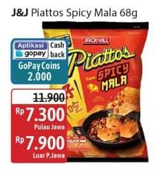 Piattos Snack Kentang 68 gr Diskon 38%, Harga Promo Rp7.300, Harga Normal Rp11.900, Luar Pulau Jawa Rp7.900

Syarat Dan Ketentuan Aplikasi GoPay :
- Khusus Pembayaran Di Tempat Hanya Menggunakan APlikasi GoPay Baru
- Minimal Transaksi Rp15.000 
- Berlaku 1 Barang/Transaksi/Struk
- Maksimal 2x Transaksi/Pelanggan/Periode JSM, Cashback Rp2.000 dengan GOPAY min transaksi Rp15.000