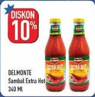 Promo Harga DEL MONTE Sauce Extra Hot Chilli 340 ml - Hypermart