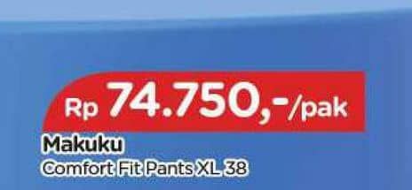 Promo Harga Makuku Comfort Fit Diapers Pants XL38 38 pcs - TIP TOP