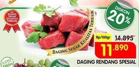 Promo Harga Daging Rendang Sapi Spesial per 100 gr - Superindo