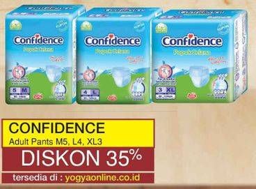 Promo Harga Confidence Adult Diapers Pants M5, L4, XL3  - Yogya