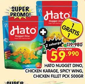 Promo Harga Hato Nugget Dino 500 gr - Superindo