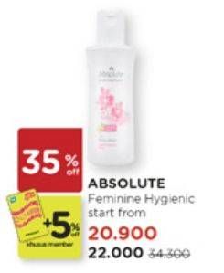 Promo Harga Absolute Feminine Hygiene  - Watsons