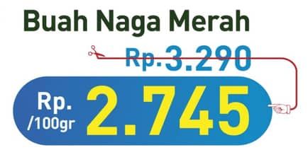 Promo Harga Buah Naga Merah per 100 gr - Hypermart