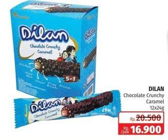 Promo Harga DILAN Chocolate Crunchy Cream Caramel per 12 pcs 24 gr - Lotte Grosir