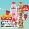 Promo Harga Ichitan Brown Sugar Milk Pet 310ml, Milk Strawberry, Milk Banana Pet 300  - Alfamart